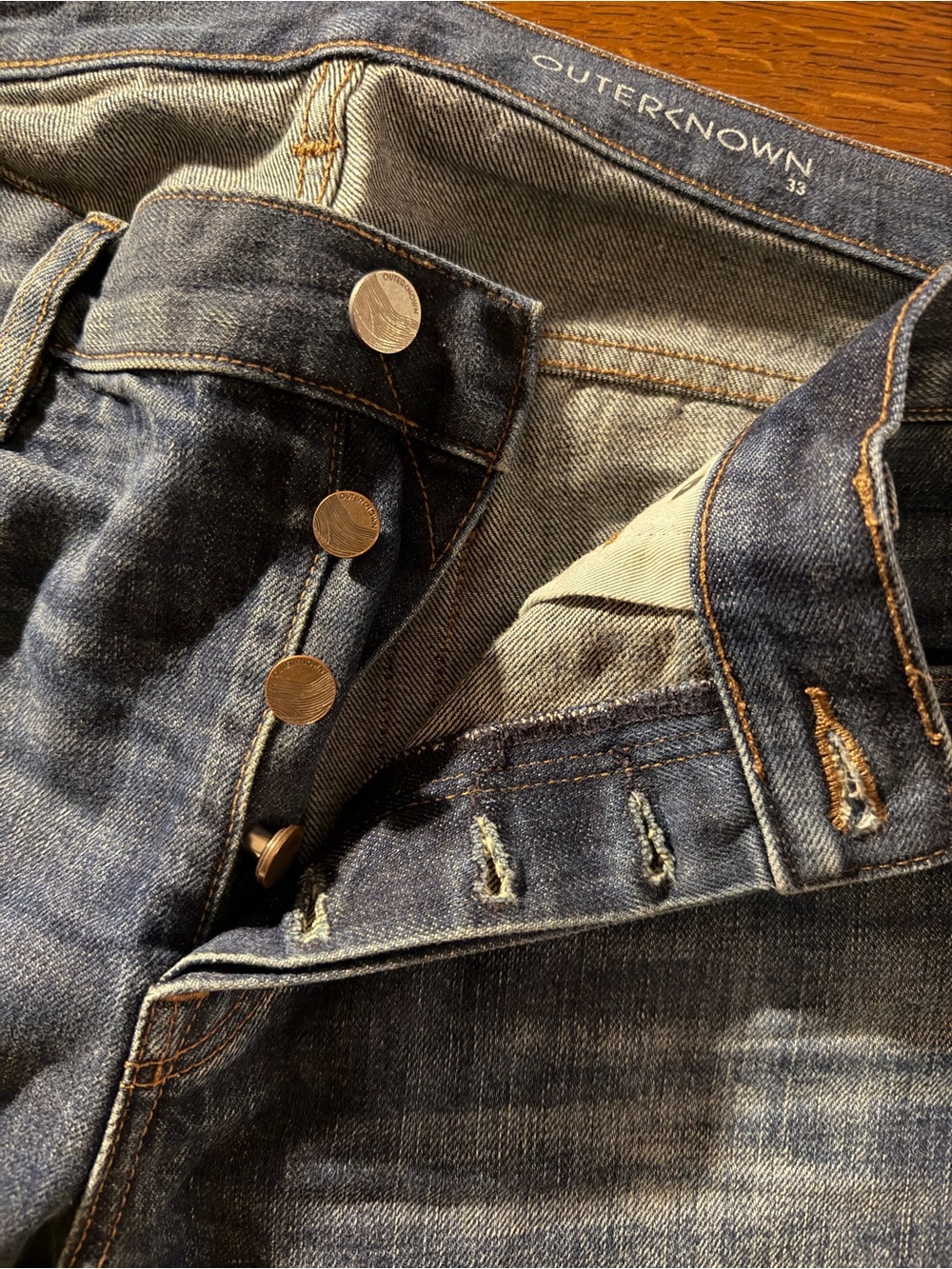 OUTERKNOWN S.E.A. Jeans Men’s Blue Straight Leg~33x30 - Picture 5 of 6
